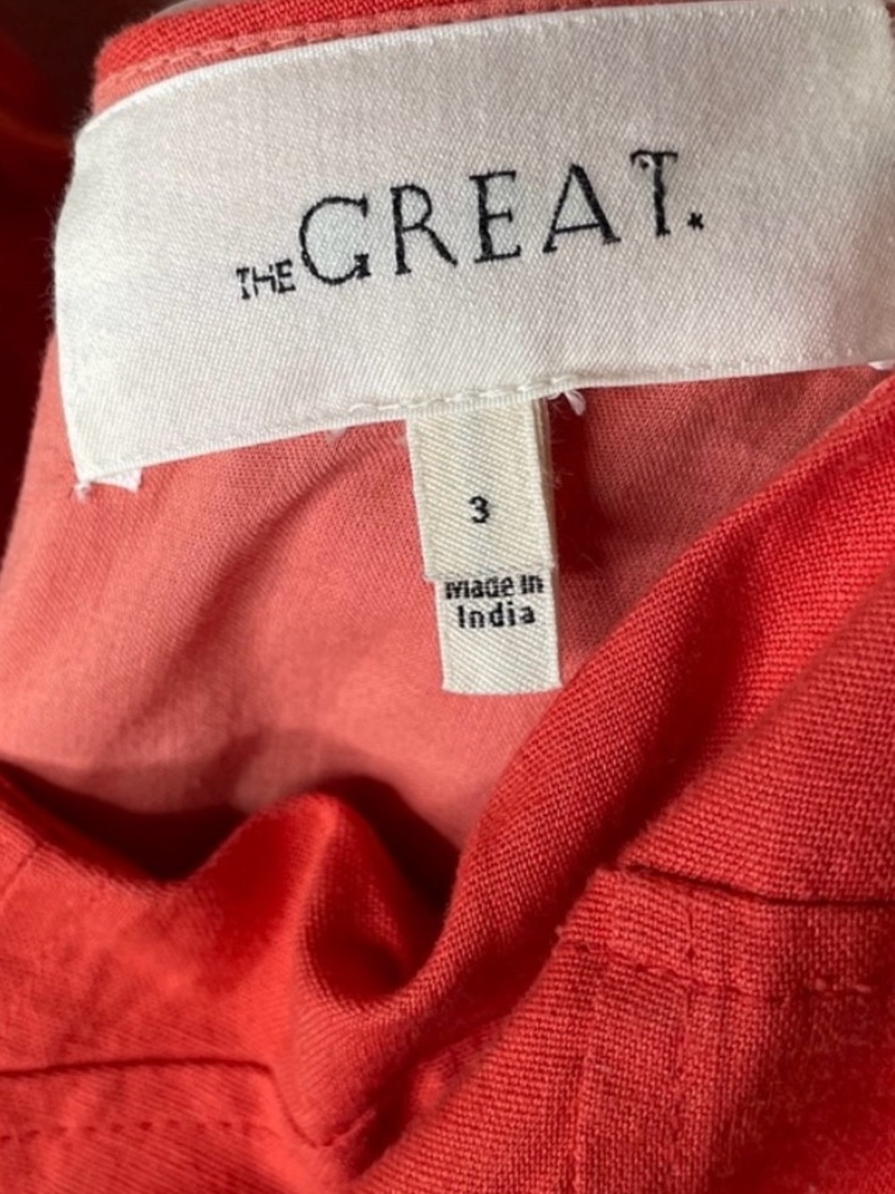 The GREAT. Camelia Dress orange/red Size 3/Large Eyelet 100% Cotton - Picture 10 of 13
